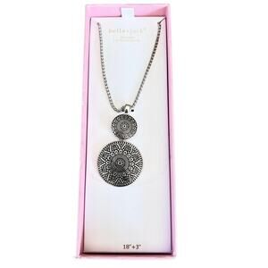 Bella and Jack silver tone tribal circular necklace